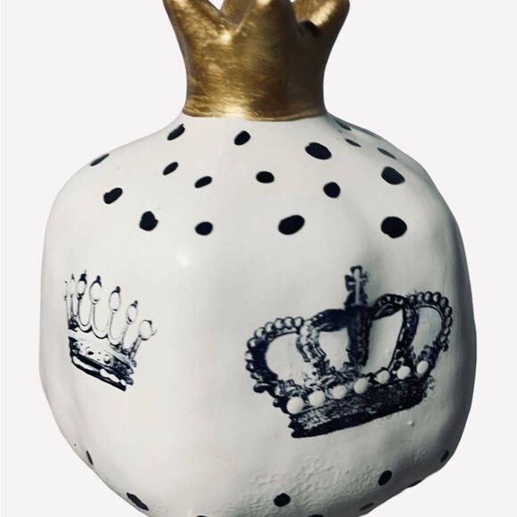 Gold and White Crown Decor Accent - Picture 1 of 7